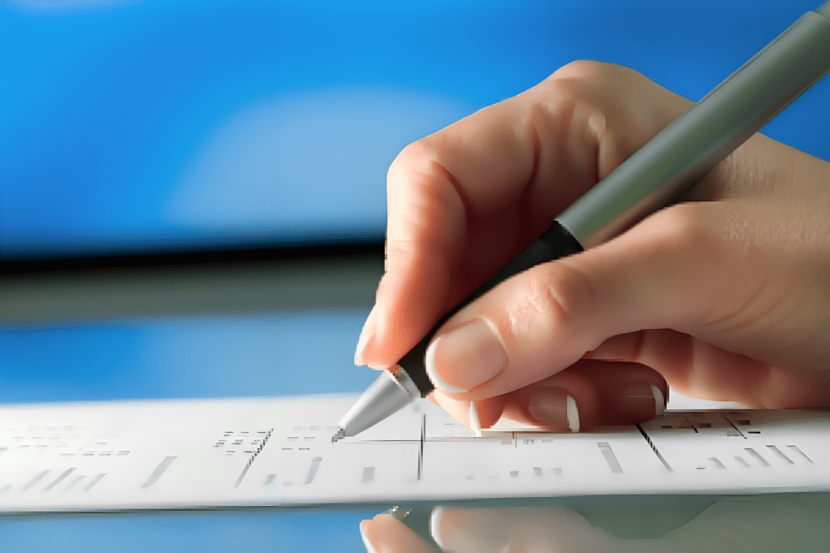 the notary folks provides articles of incorporation: Image shows a hand notarizing a document