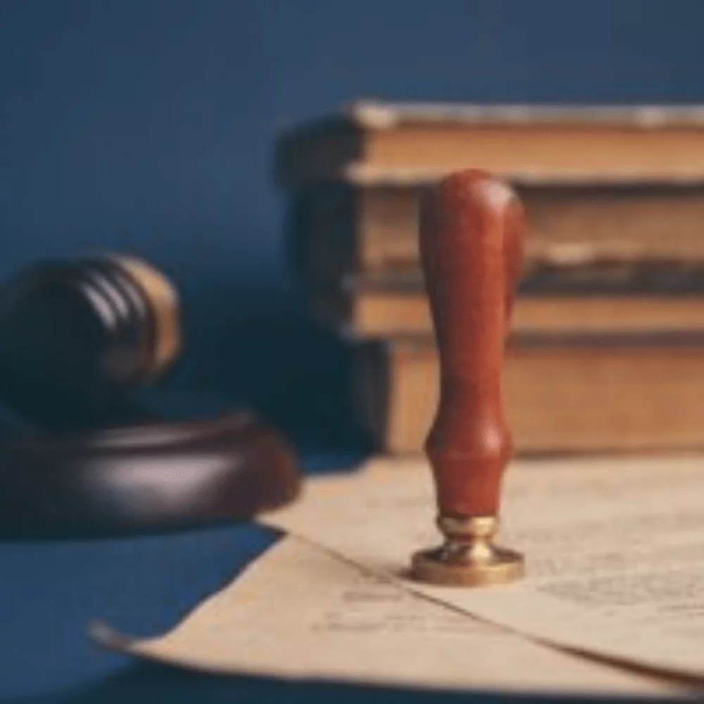 mobile notary public: Notary stamp on a table