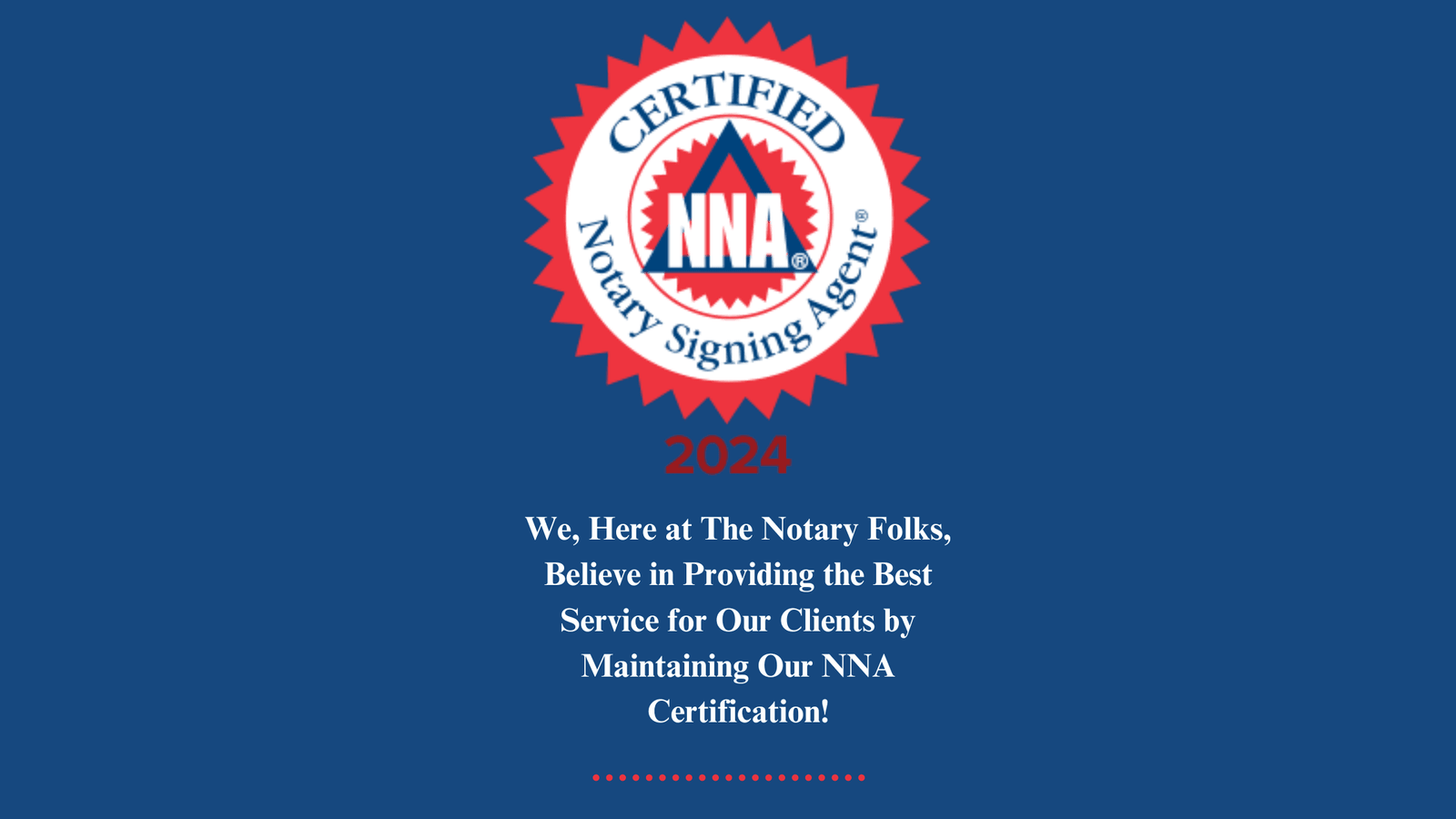 Affordable notary services: Image of NNA certification