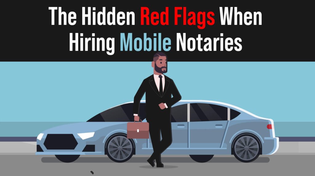 Businessman standing near luxury car, showcasing the convenience of choosing the right mobile notary public service.