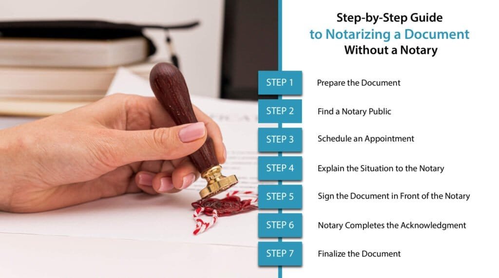 a step by step guide on how to notarized a document without a notary section