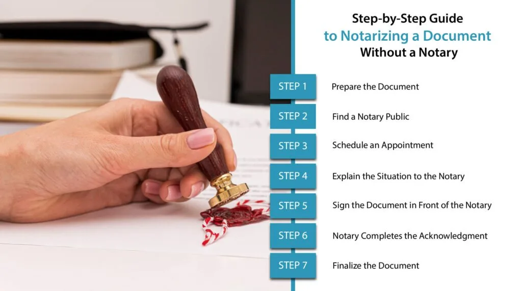 a step by step guide on how to notarized a document without a notary section