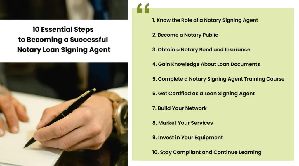 10 Essential Steps to Becoming a Successful Notary Loan Signing Agent