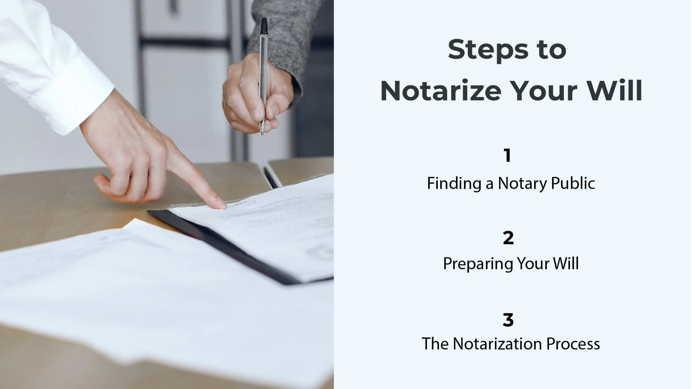 Learn the three simple steps to notarize your will, including finding a notary, preparing your will, and completing the notarization process.